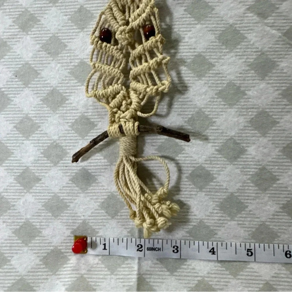 Boho Chic Macrame Owl Necklace - Vintage Handmade - Picture 7 of 7